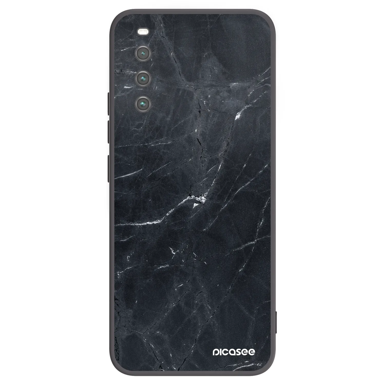 Picasee silikonový černý obal pro Sony Xperia 10 IV 5G - Black marble