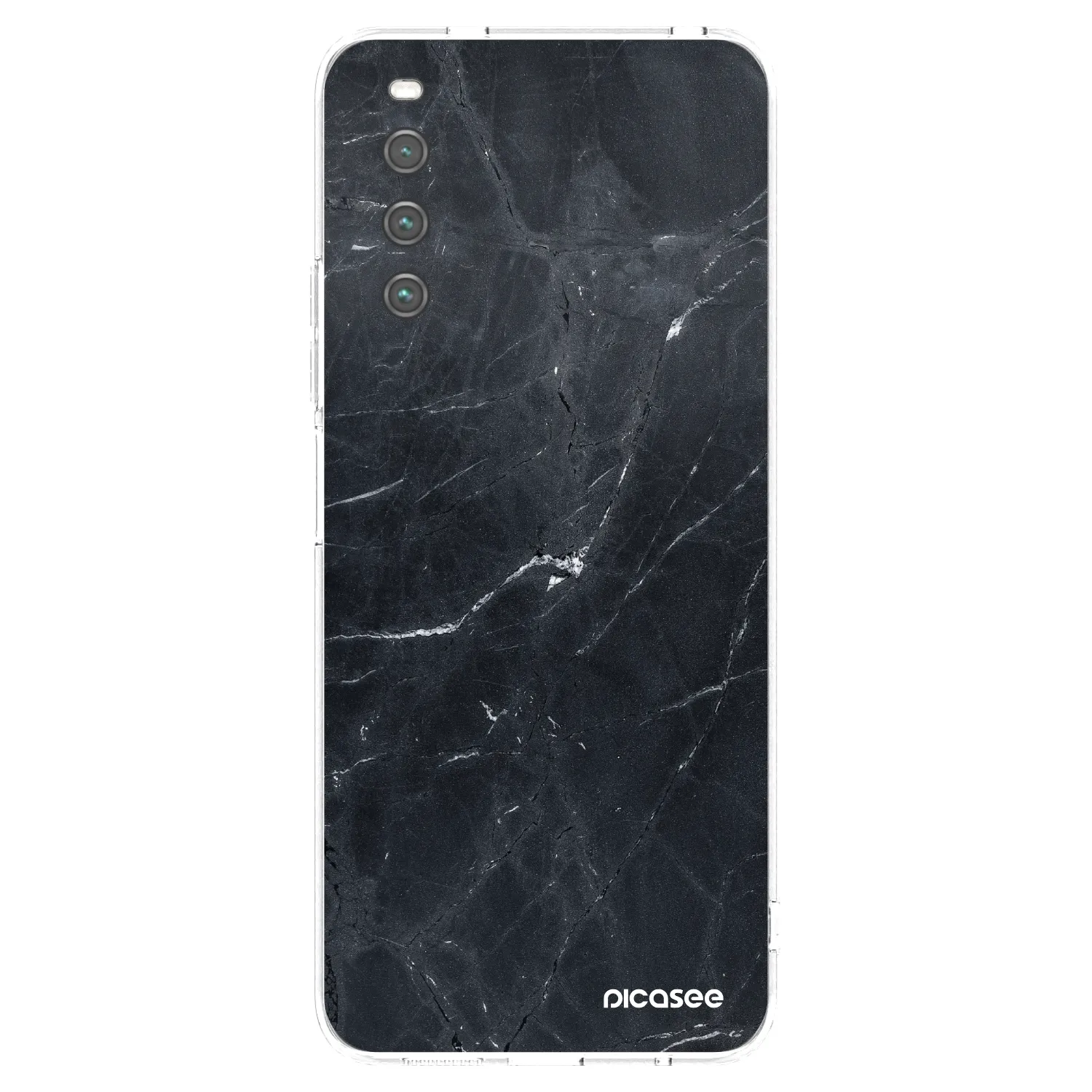 Picasee silikonový průhledný obal pro Sony Xperia 10 IV 5G - Black marble