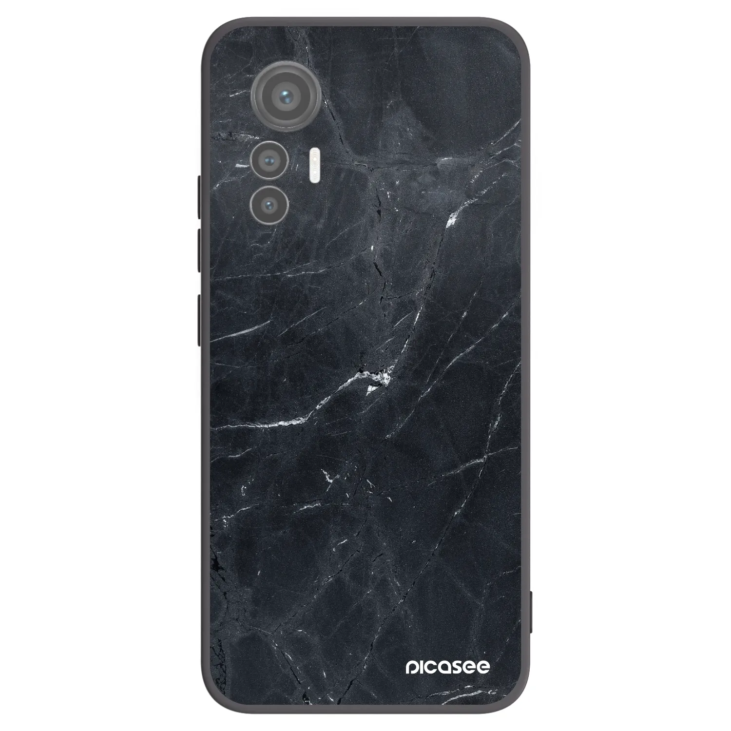 Picasee silikonový černý obal pro Xiaomi 12 Lite - Black marble