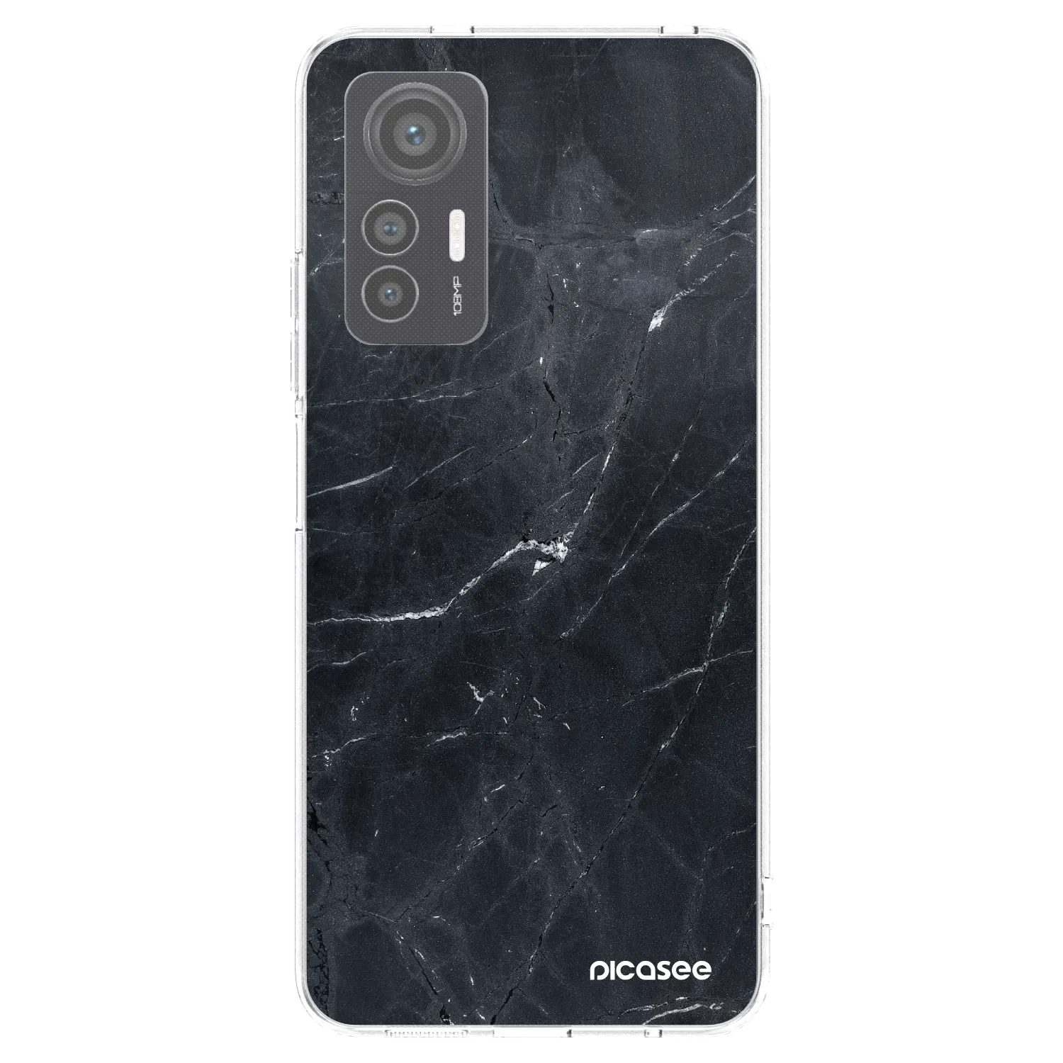 Picasee silikonový průhledný obal pro Xiaomi 12 Lite - Black marble