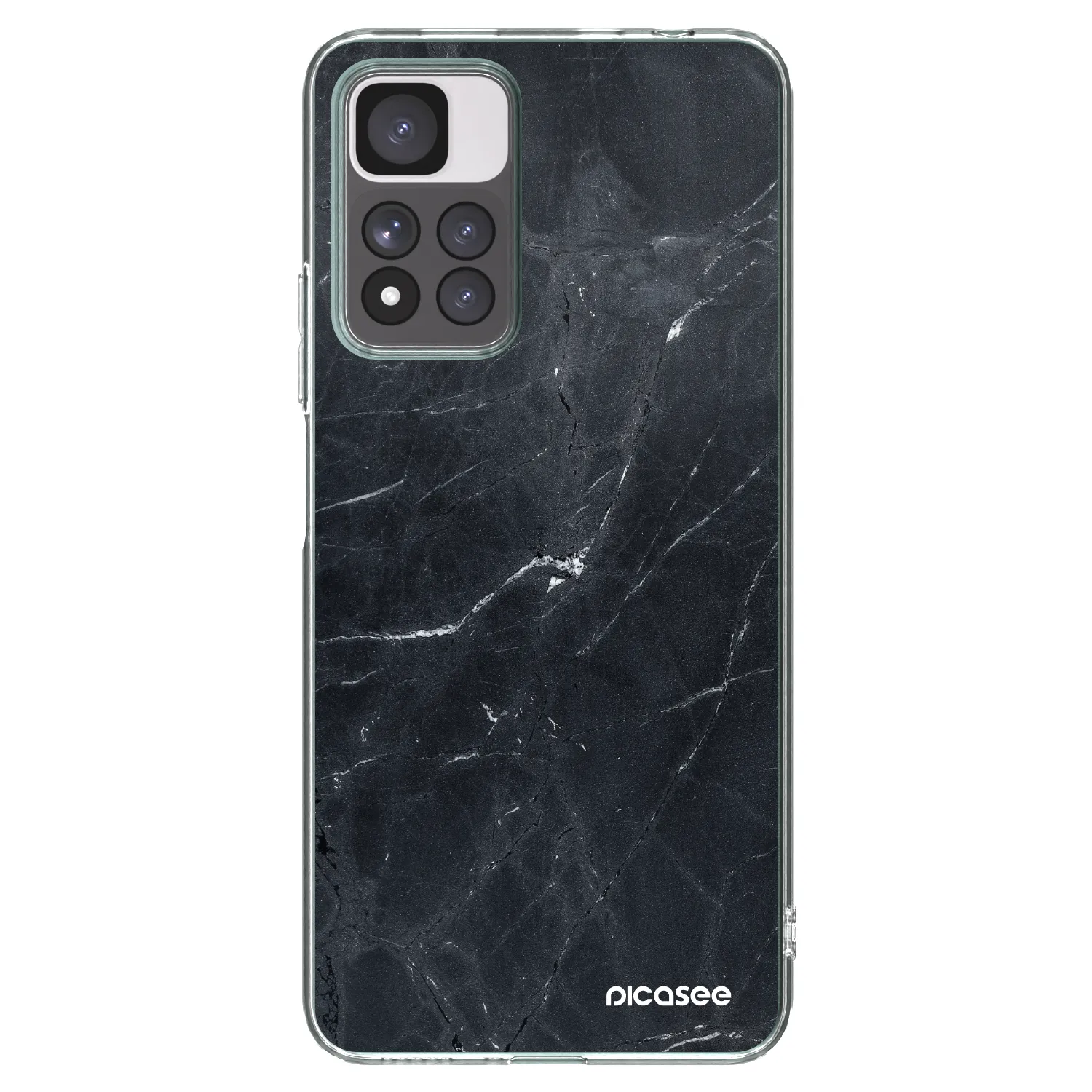Picasee silikonový průhledný obal pro Xiaomi Redmi Note 11 Pro+ 5G - Black marble
