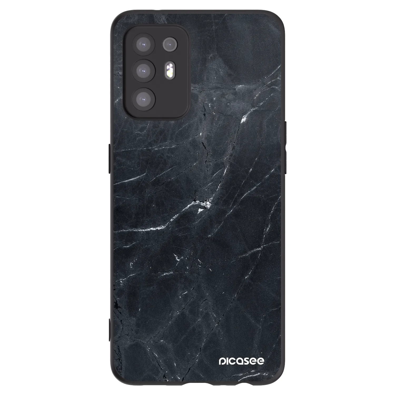 Picasee silikonový černý obal pro OPPO A94 5G - Black marble