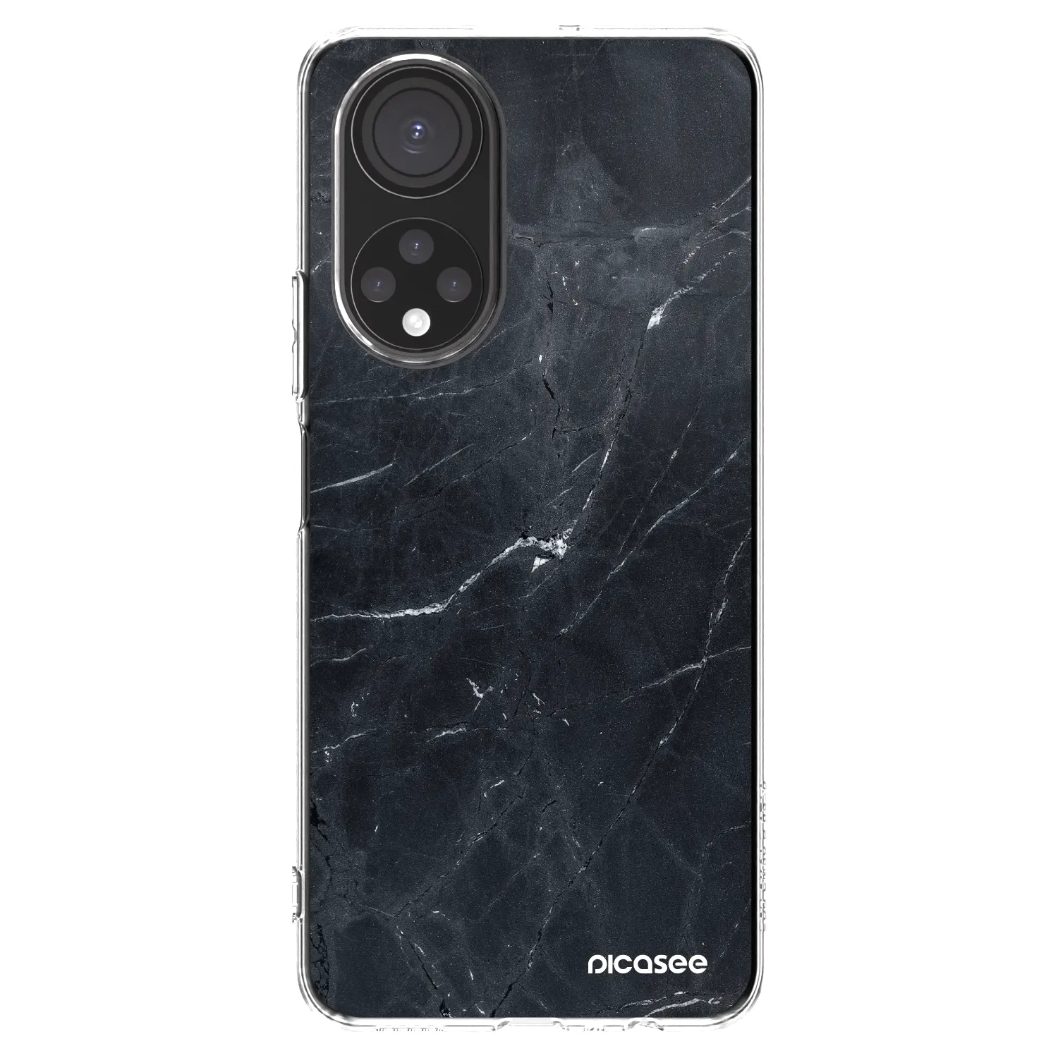 Picasee silikonový průhledný obal pro Honor X7 - Black marble