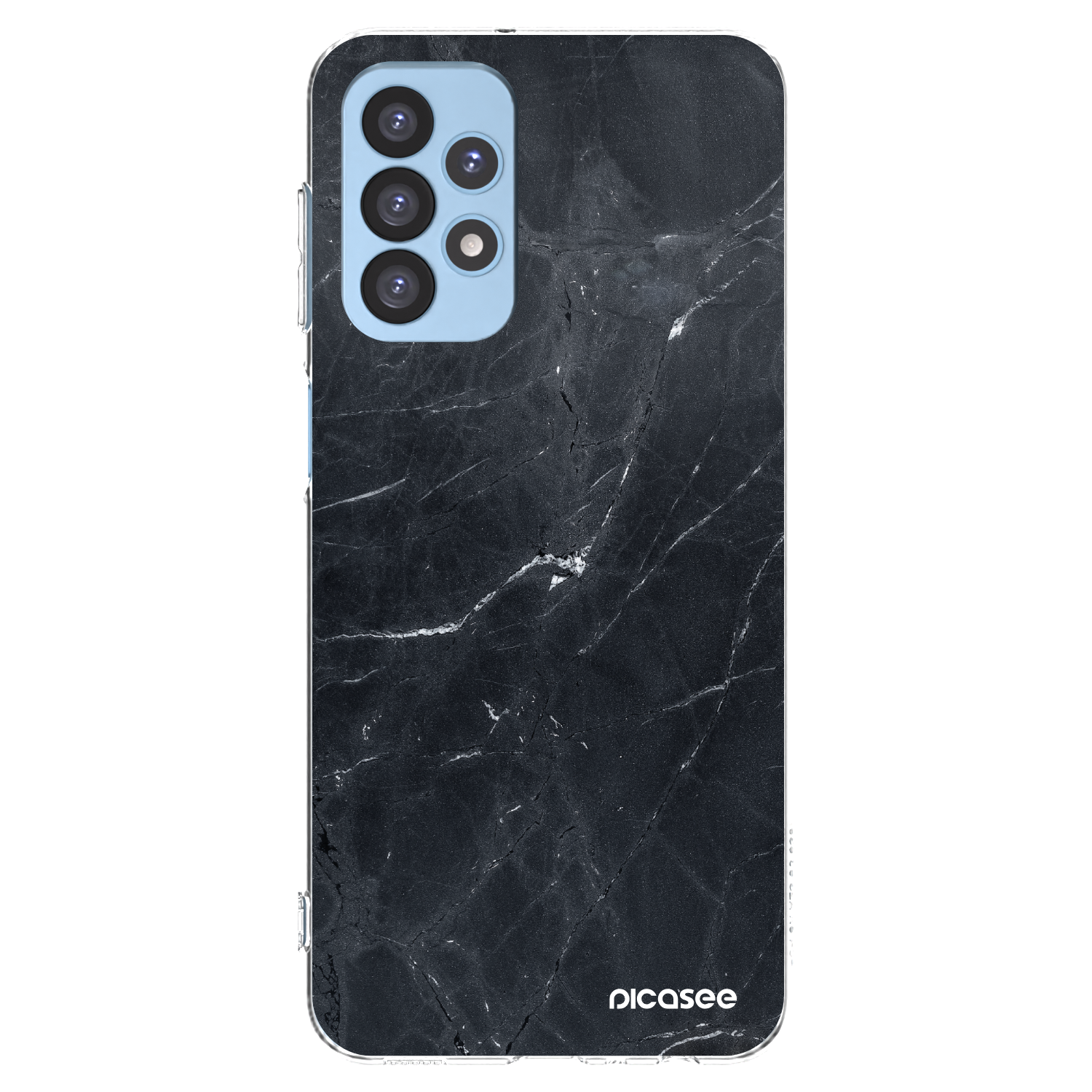 Picasee silikonový průhledný obal pro Samsung Galaxy A23 A235F 4G - Black marble