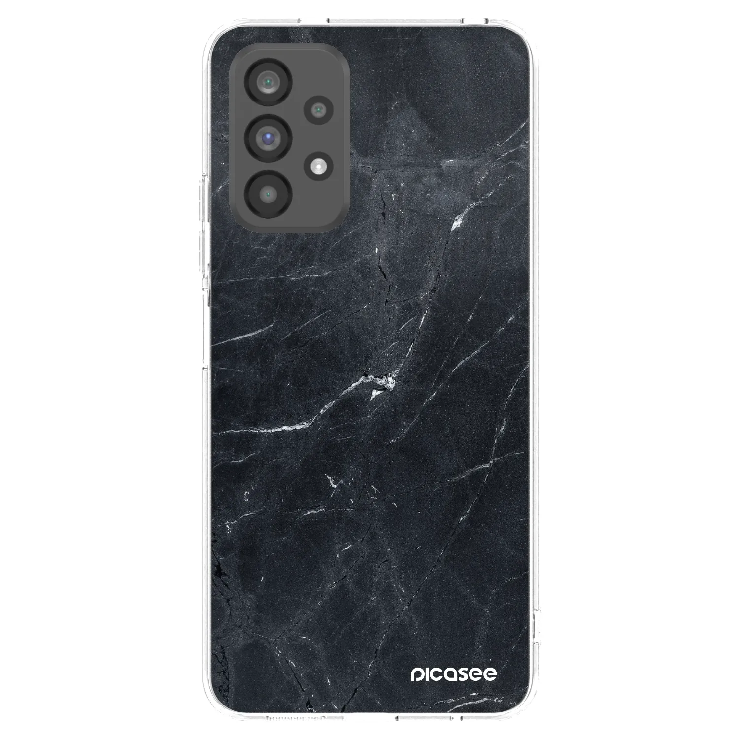 Picasee silikonový průhledný obal pro Samsung Galaxy A73 5G - Black marble
