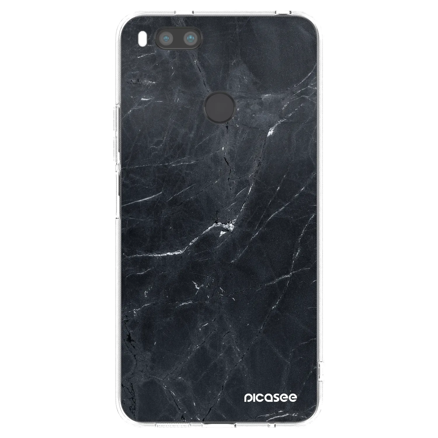 Picasee silikonový průhledný obal pro Xiaomi Redmi A1 - Black marble