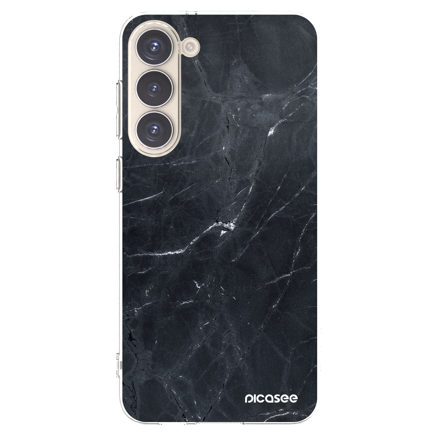 Picasee silikonový průhledný obal pro Samsung Galaxy S23+ 5G - Black marble