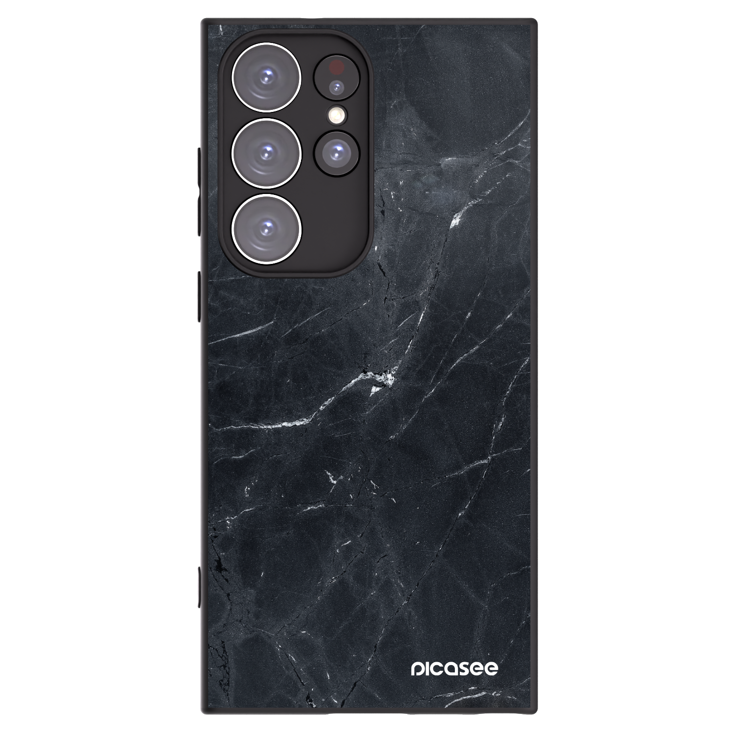 Picasee silikonový černý obal pro Samsung Galaxy S23 Ultra 5G - Black marble