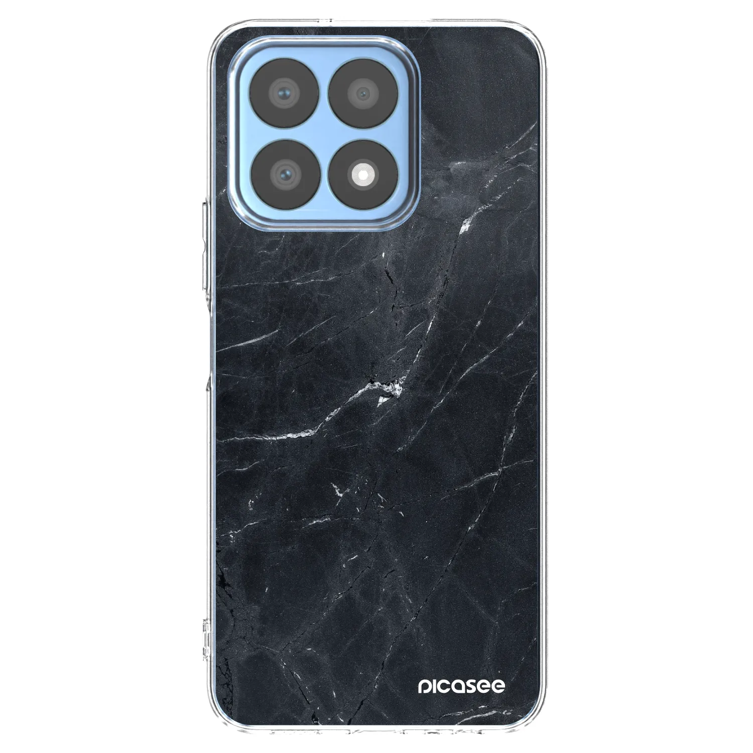 Picasee silikonový průhledný obal pro Honor X8a - Black marble