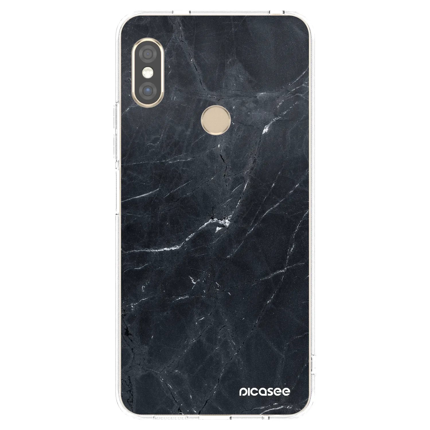 Picasee silikonový průhledný obal pro Xiaomi Redmi Note 5 Global - Black marble