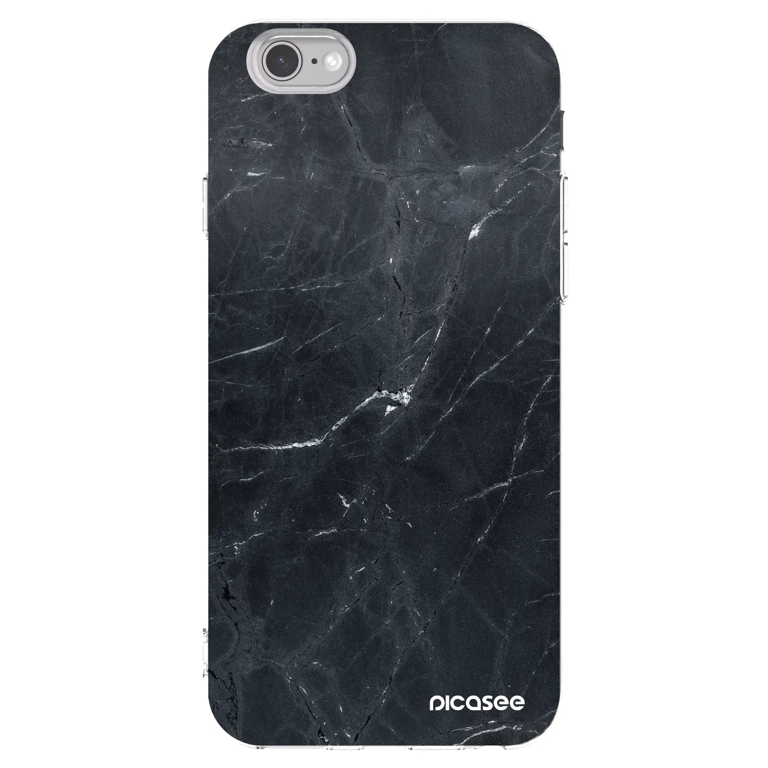 Picasee silikonový průhledný obal pro Apple iPhone 6/6S - Black marble