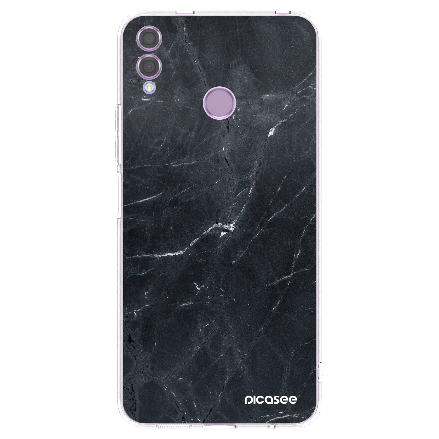 Picasee silikonový průhledný obal pro Honor 8X - Black marble