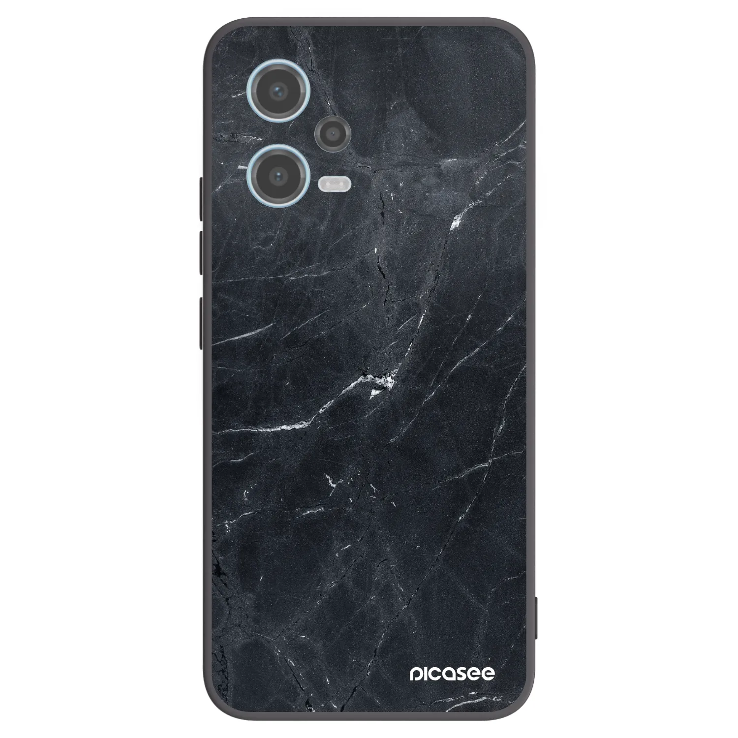 Picasee silikonový černý obal pro Xiaomi Redmi Note 12 5G - Black marble