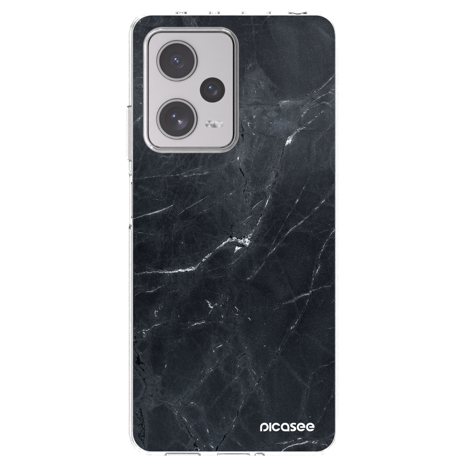 Picasee silikonový průhledný obal pro Xiaomi Redmi Note 12 Pro+ 5G - Black marble