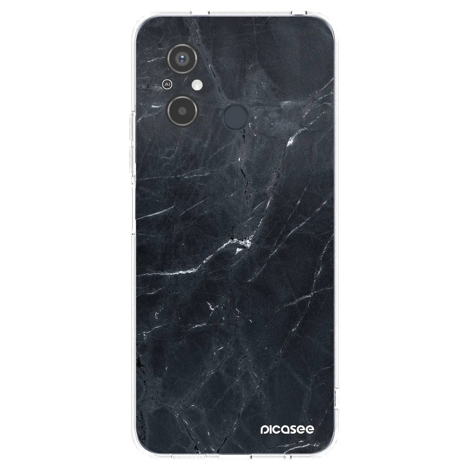 Picasee silikonový průhledný obal pro Xiaomi Redmi 12C - Black marble