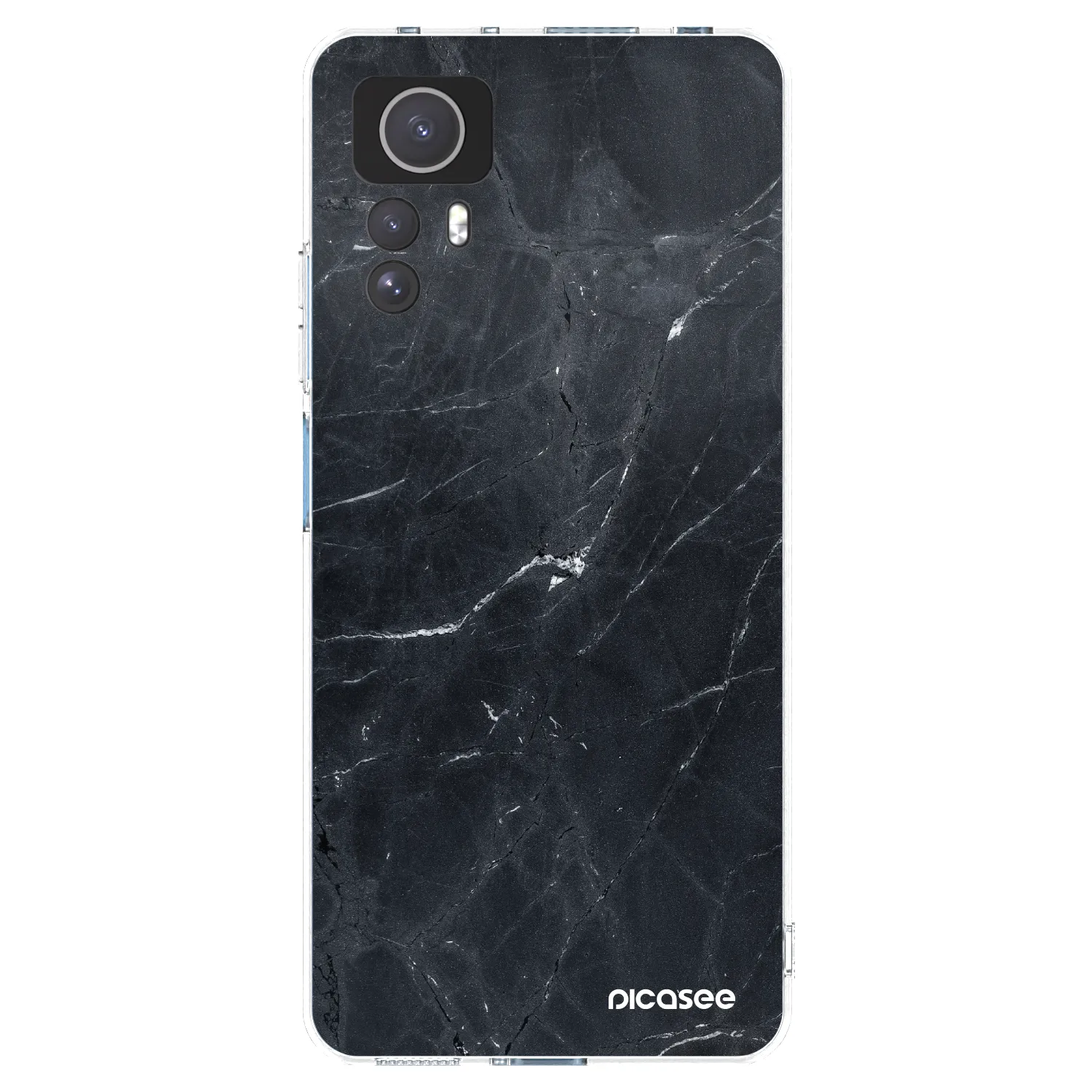 Picasee silikonový průhledný obal pro Xiaomi Redmi Note 12S - Black marble