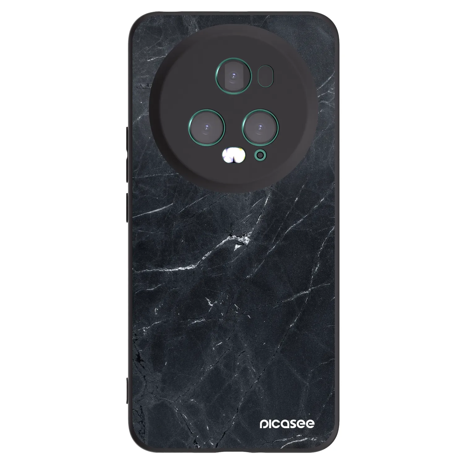 Picasee silikonový černý obal pro Honor Magic5 Pro - Black marble