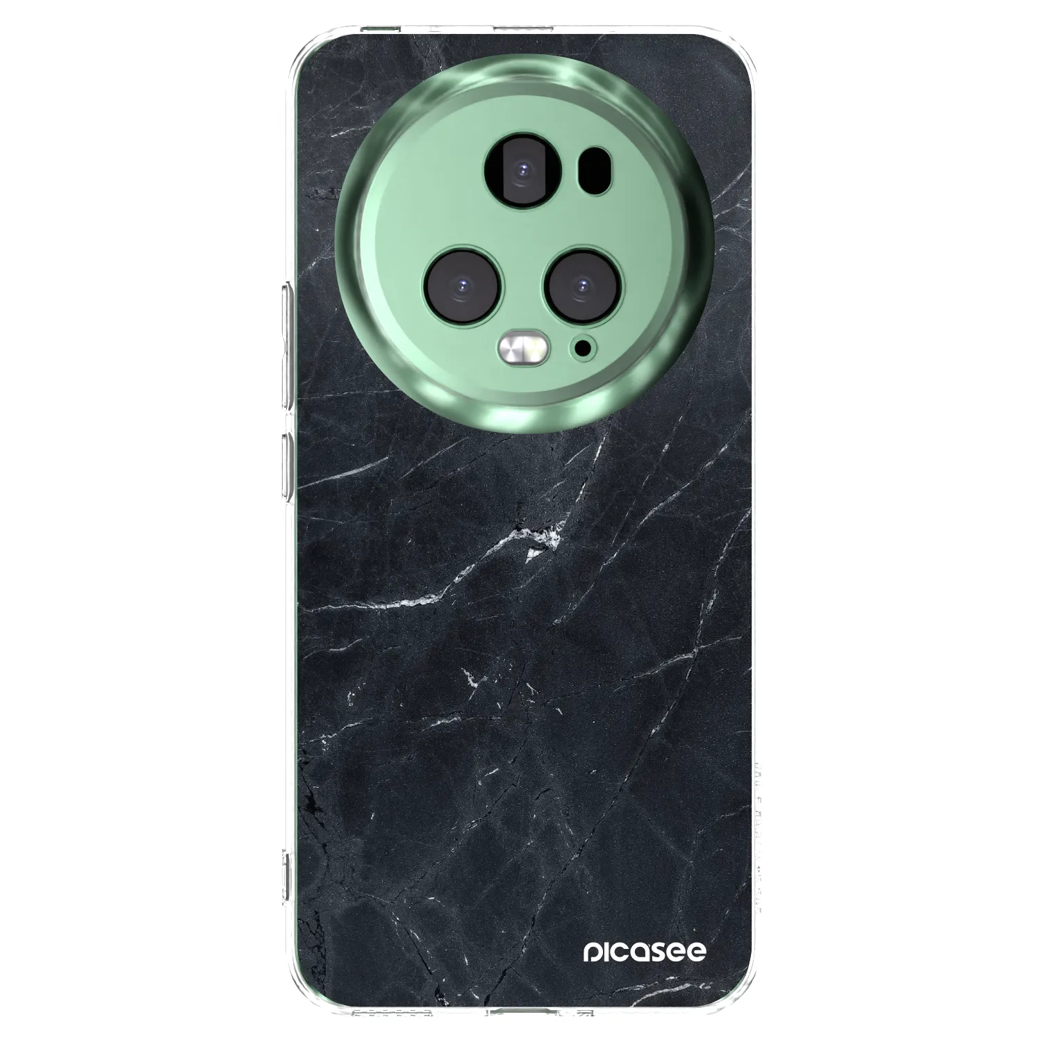 Picasee silikonový průhledný obal pro Honor Magic5 Pro - Black marble