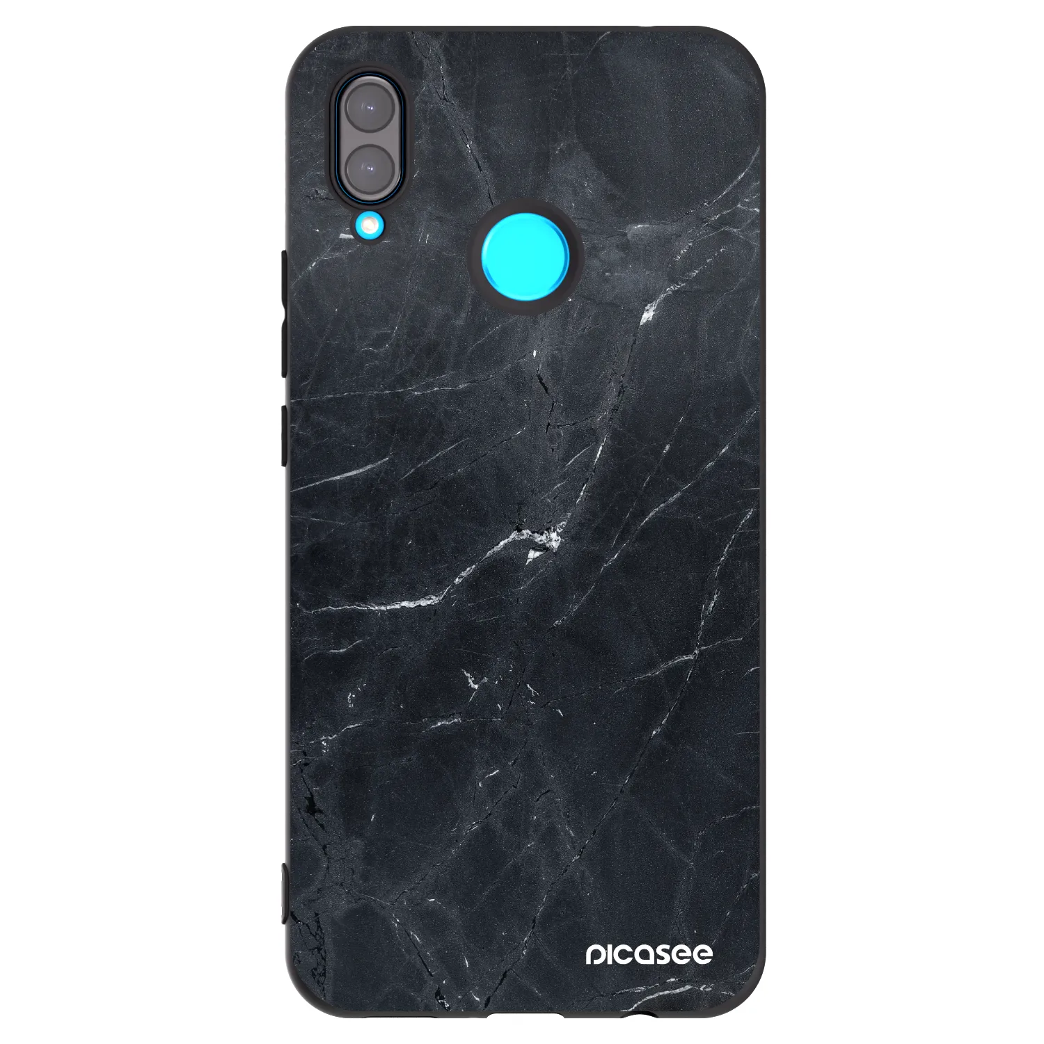 Picasee silikonový černý obal pro Huawei Nova 3 - Black marble