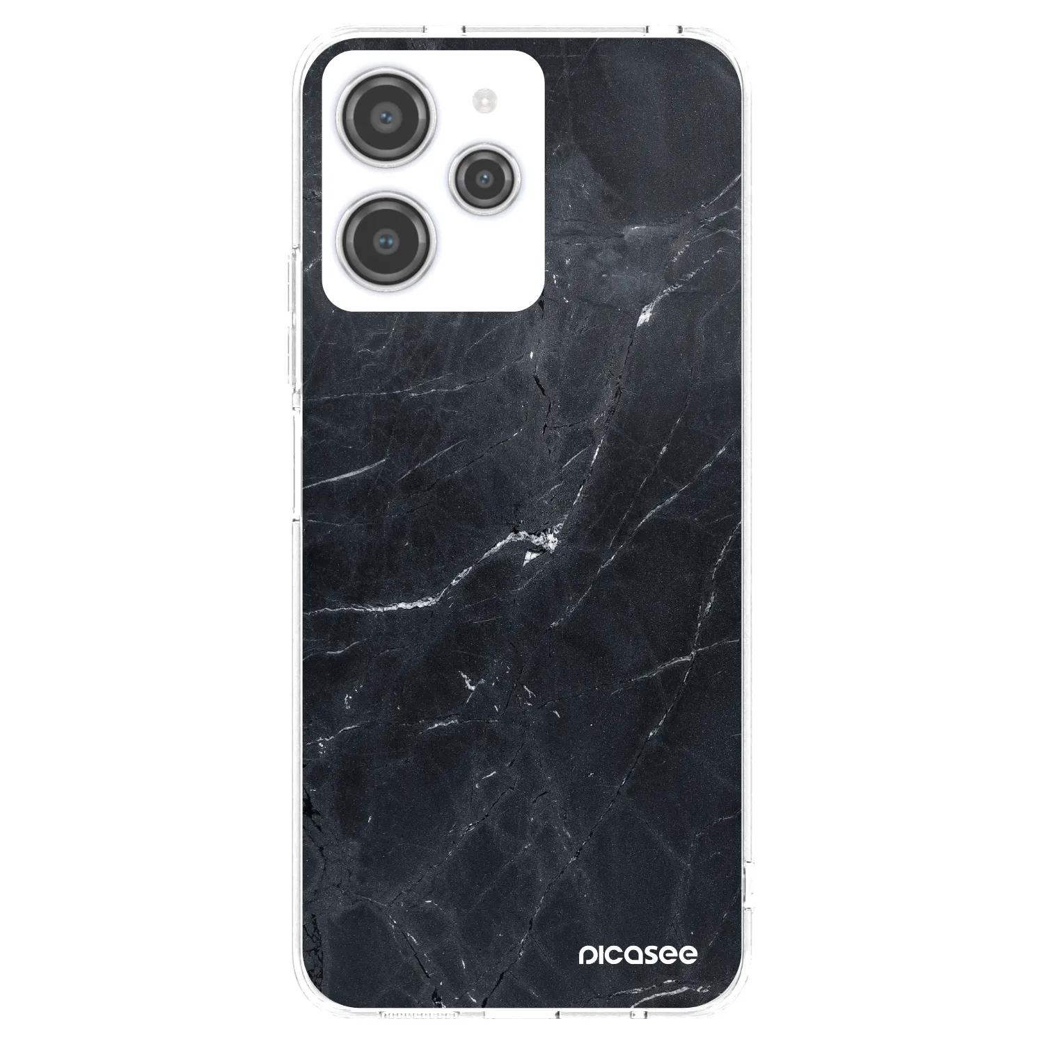 Picasee silikonový průhledný obal pro Xiaomi Redmi 12 4G - Black marble