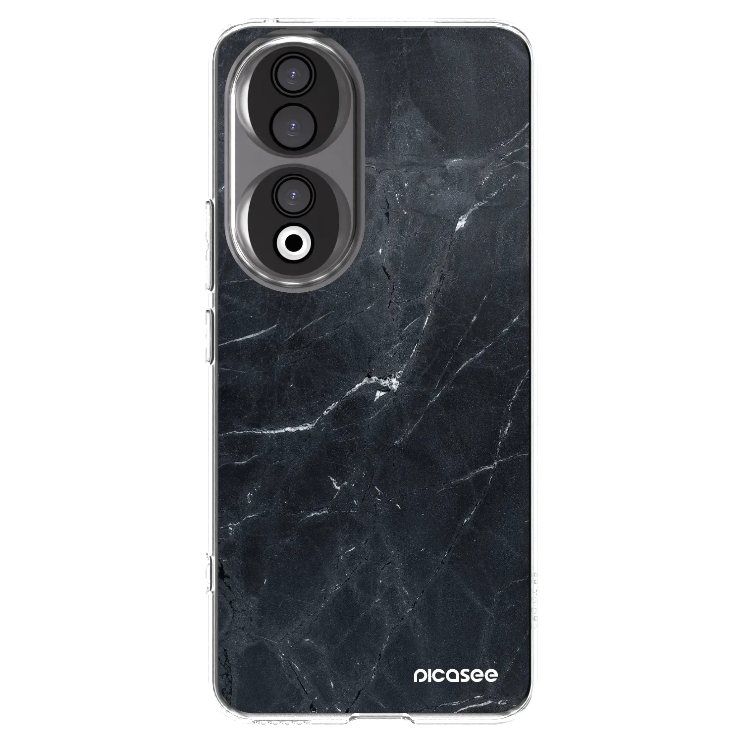 Picasee silikonový průhledný obal pro Honor 90 5G - Black marble