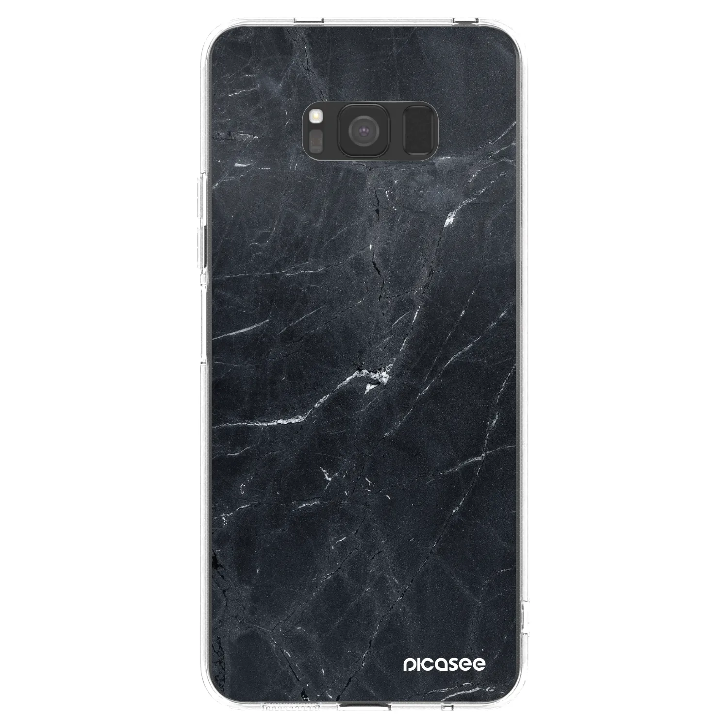 Picasee silikonový průhledný obal pro Samsung Galaxy S8 G950F - Black marble
