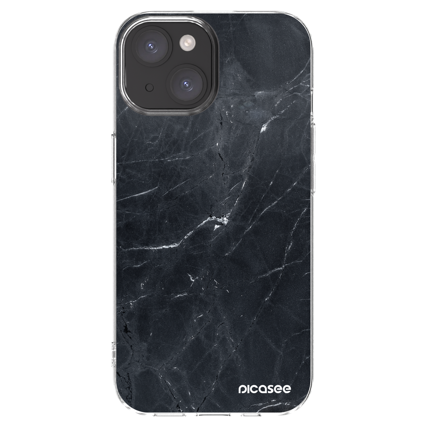 Picasee silikonový průhledný obal pro Apple iPhone 15 - Black marble