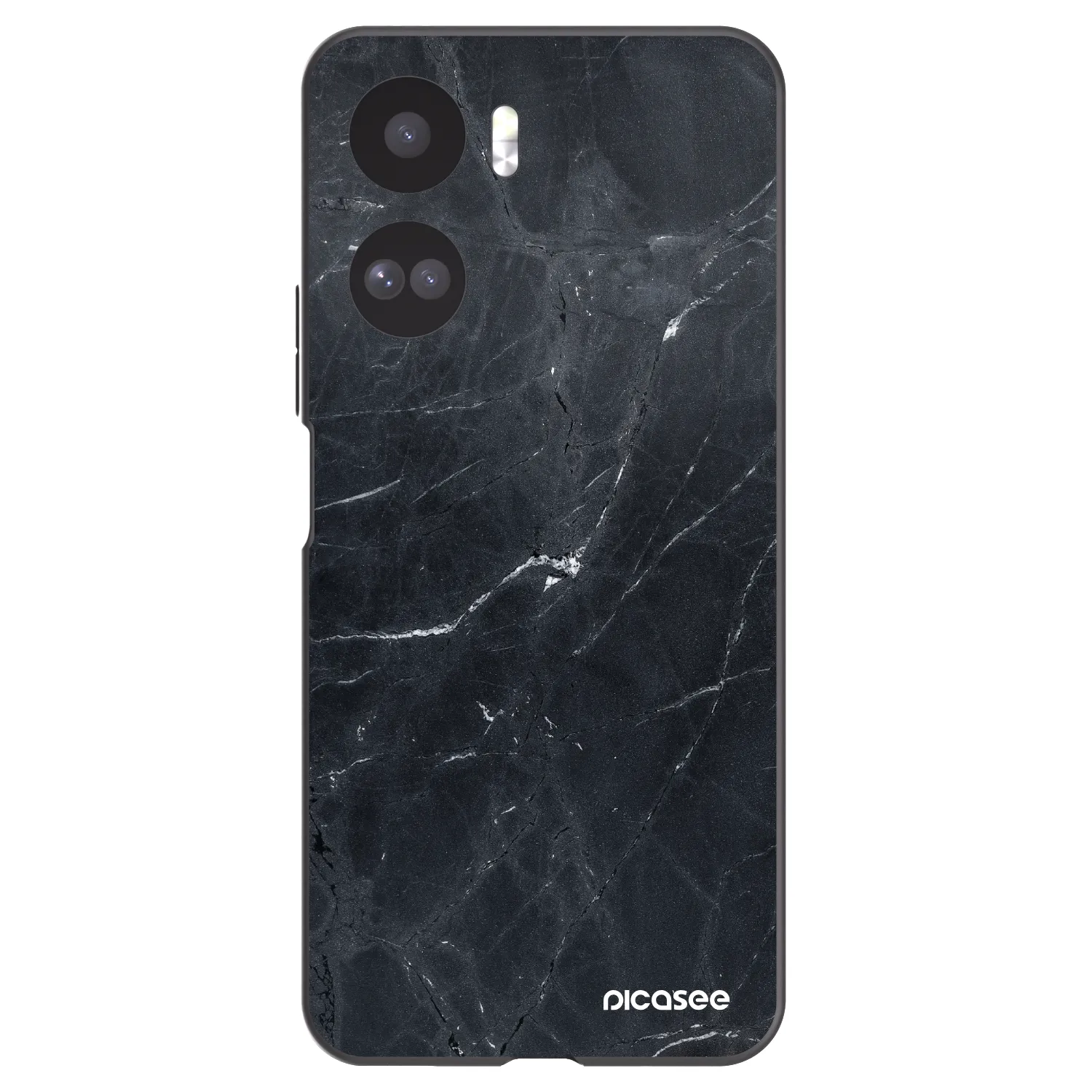 Picasee silikonový černý obal pro Honor 90 Lite 5G - Black marble