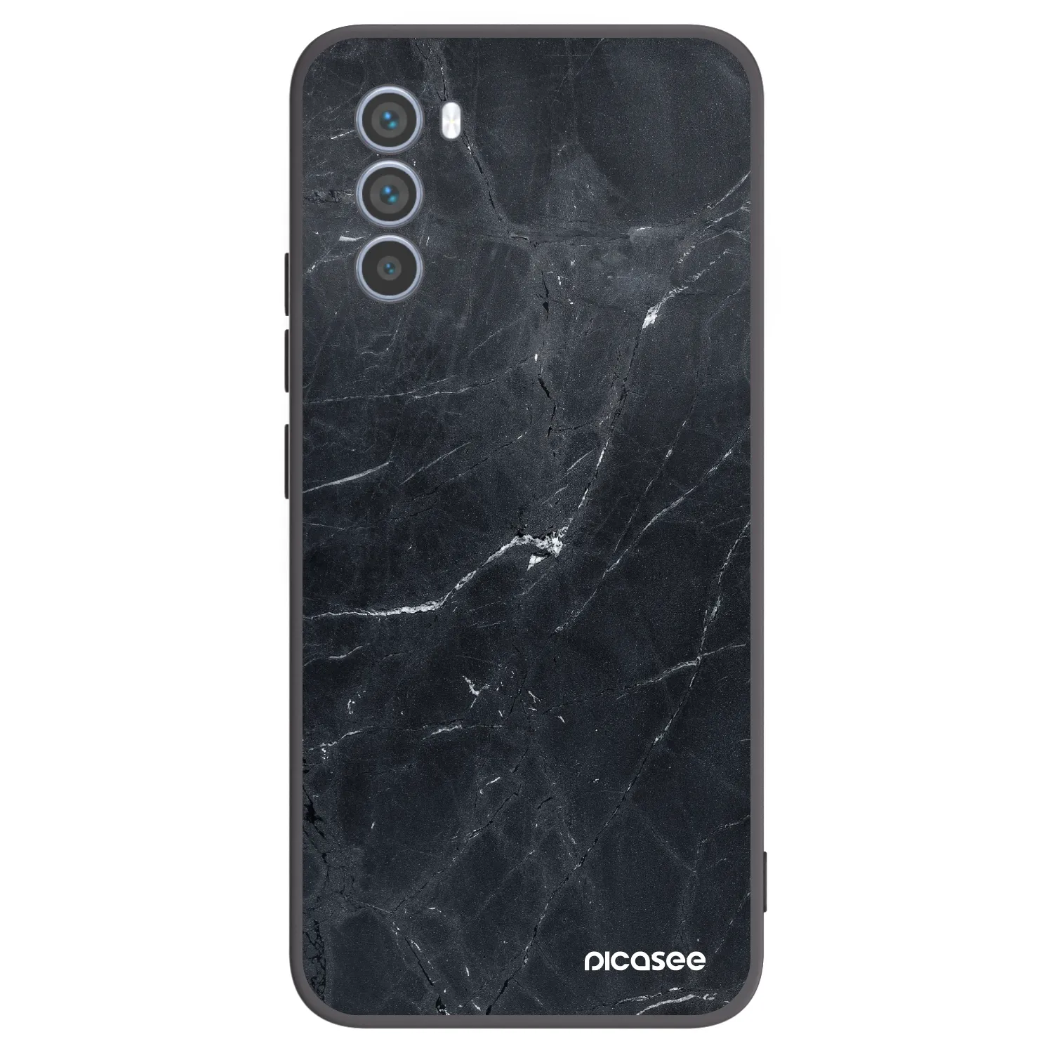 Picasee silikonový černý obal pro Motorola Moto G62 - Black marble