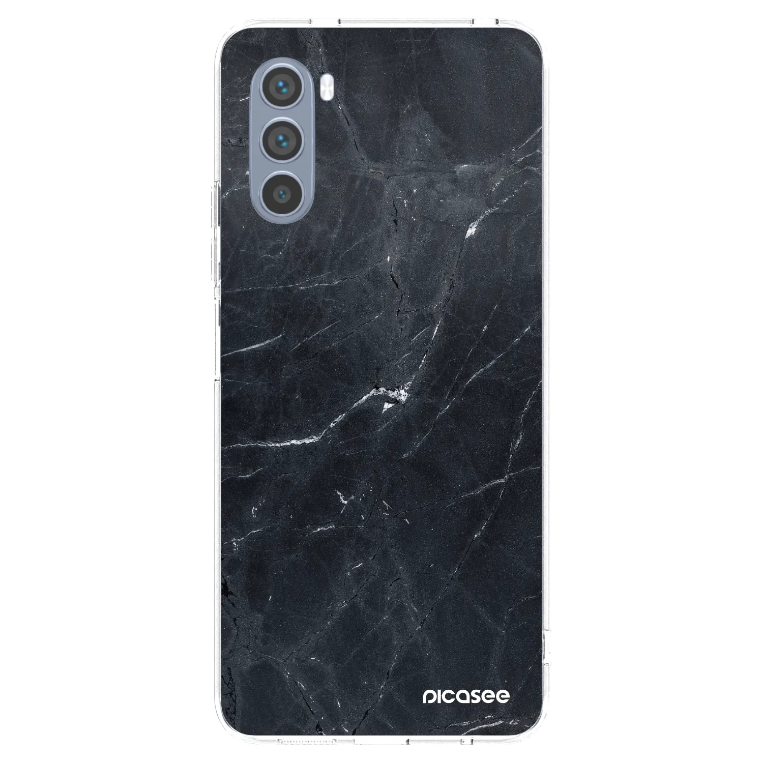 Picasee silikonový průhledný obal pro Motorola Moto G62 - Black marble