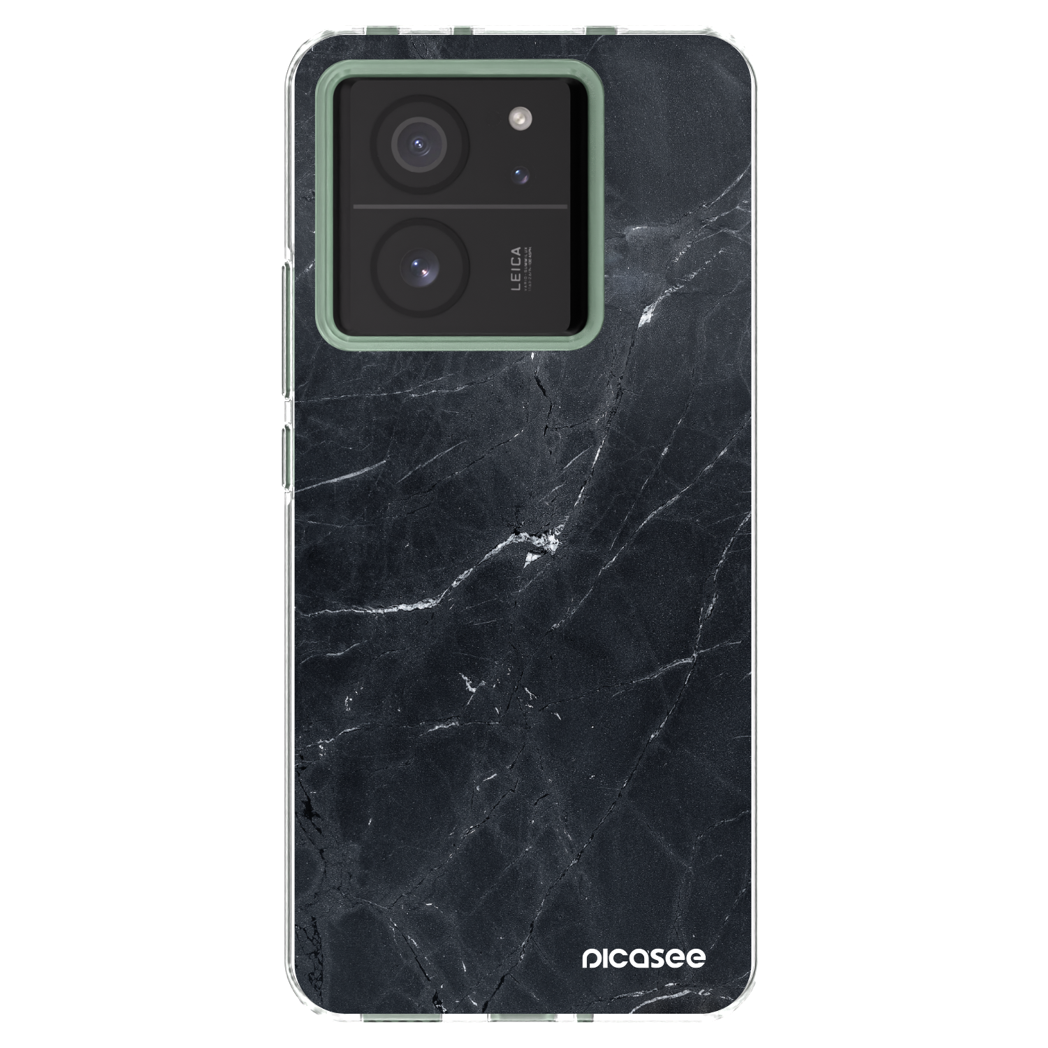 Picasee silikonový průhledný obal pro Xiaomi 13T - Black marble