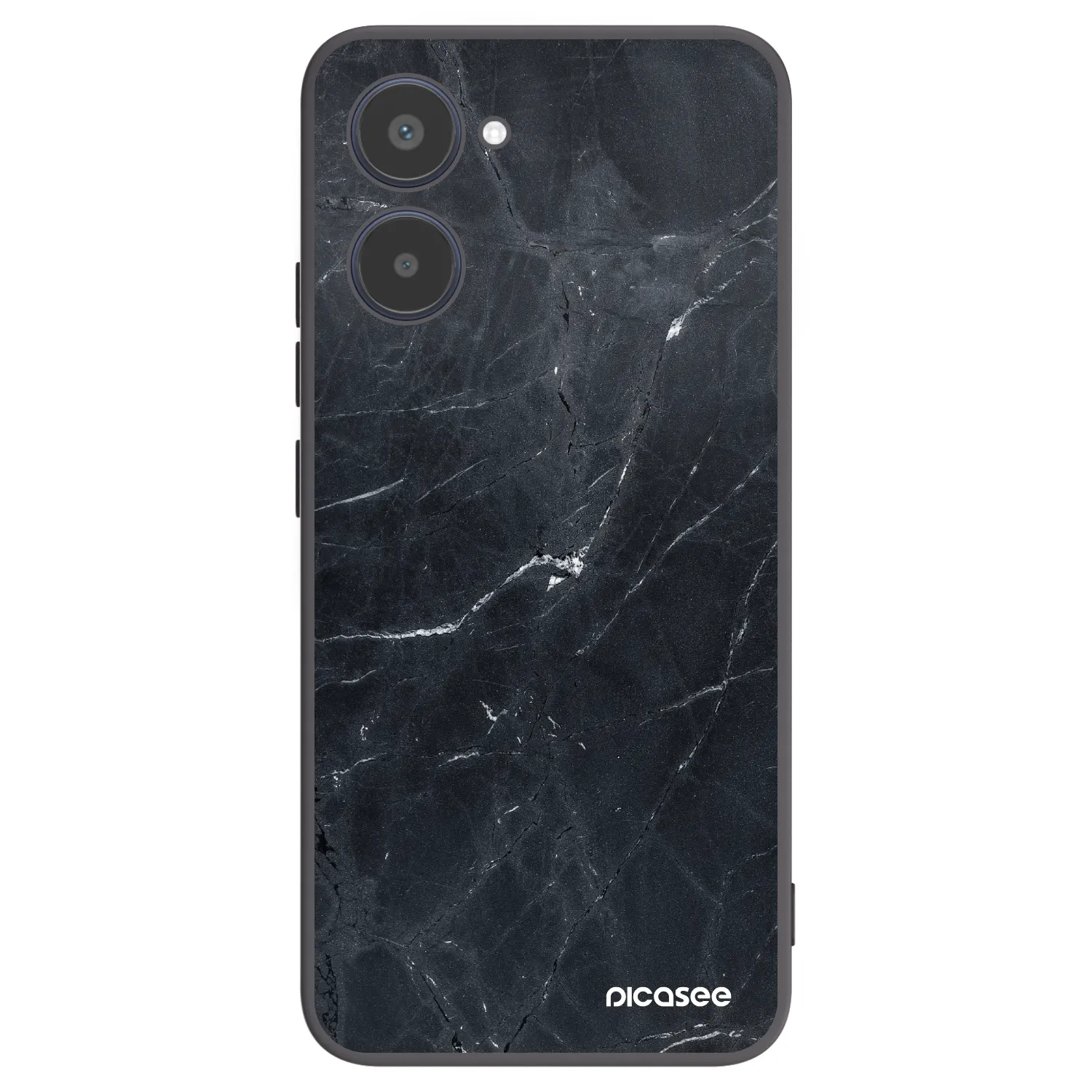 Picasee silikonový černý obal pro Realme 10 4G - Black marble
