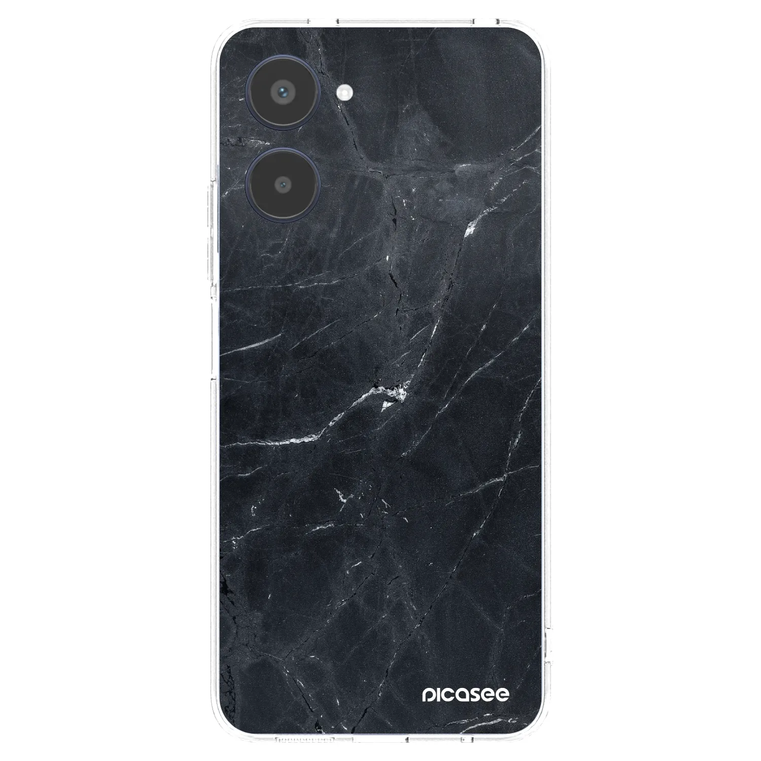 Picasee silikonový průhledný obal pro Realme 10 4G - Black marble
