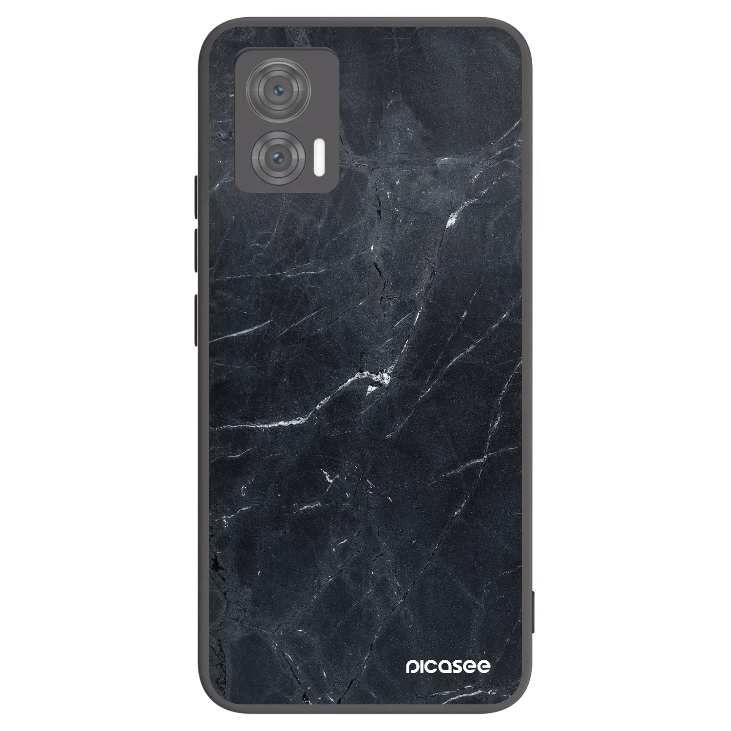 Picasee silikonový černý obal pro Motorola Edge 30 Neo - Black marble