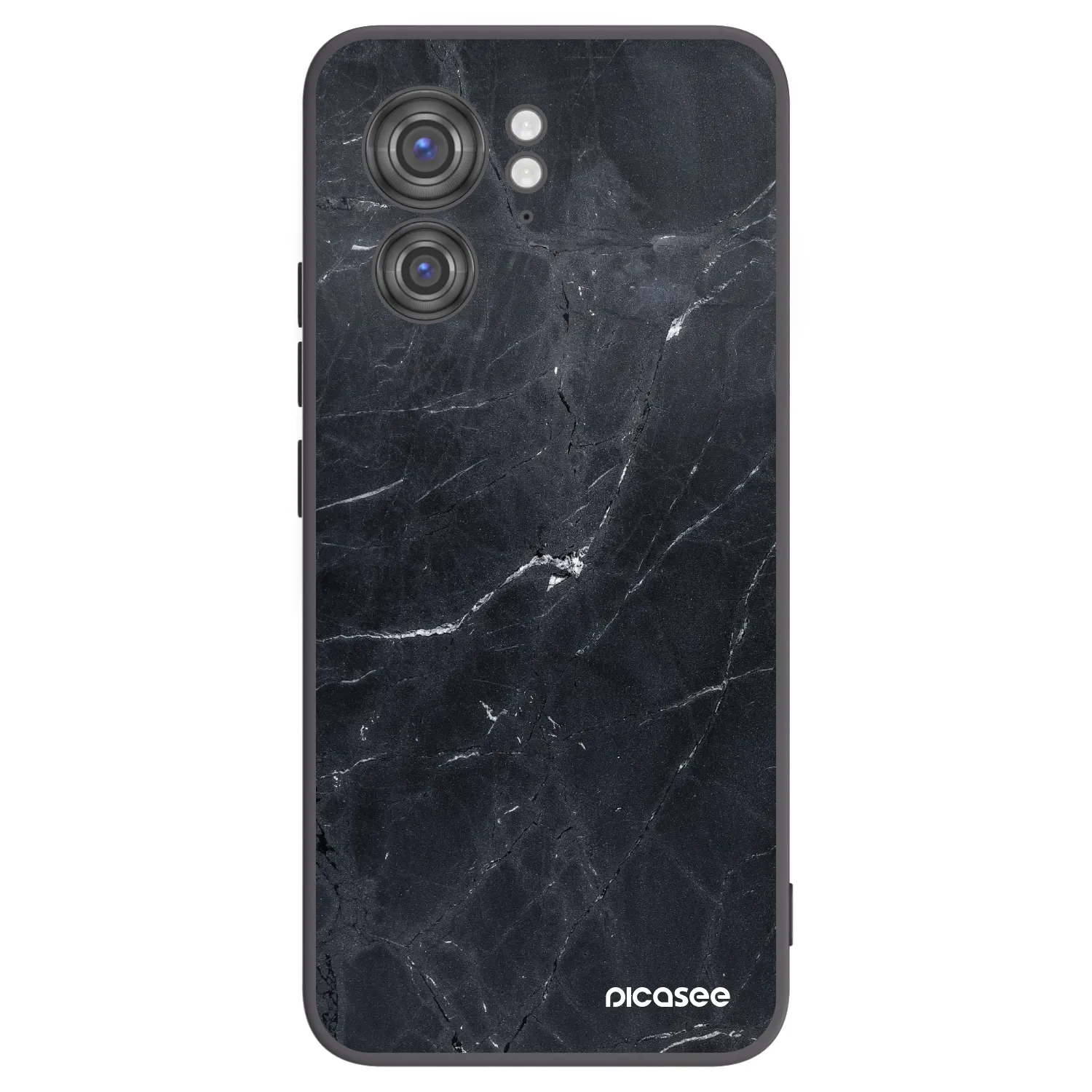Picasee silikonový černý obal pro Motorola Edge 40 - Black marble
