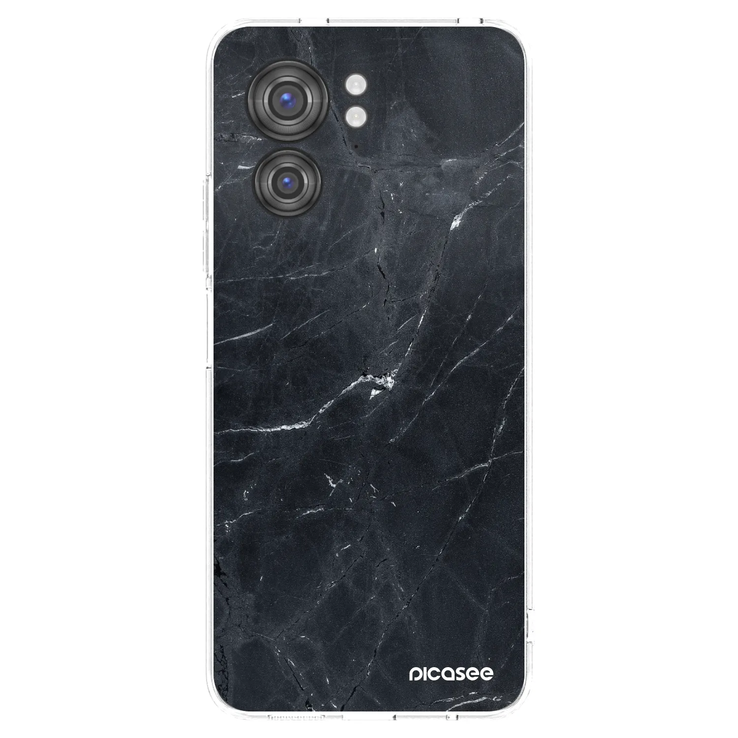 Picasee silikonový průhledný obal pro Motorola Edge 40 - Black marble