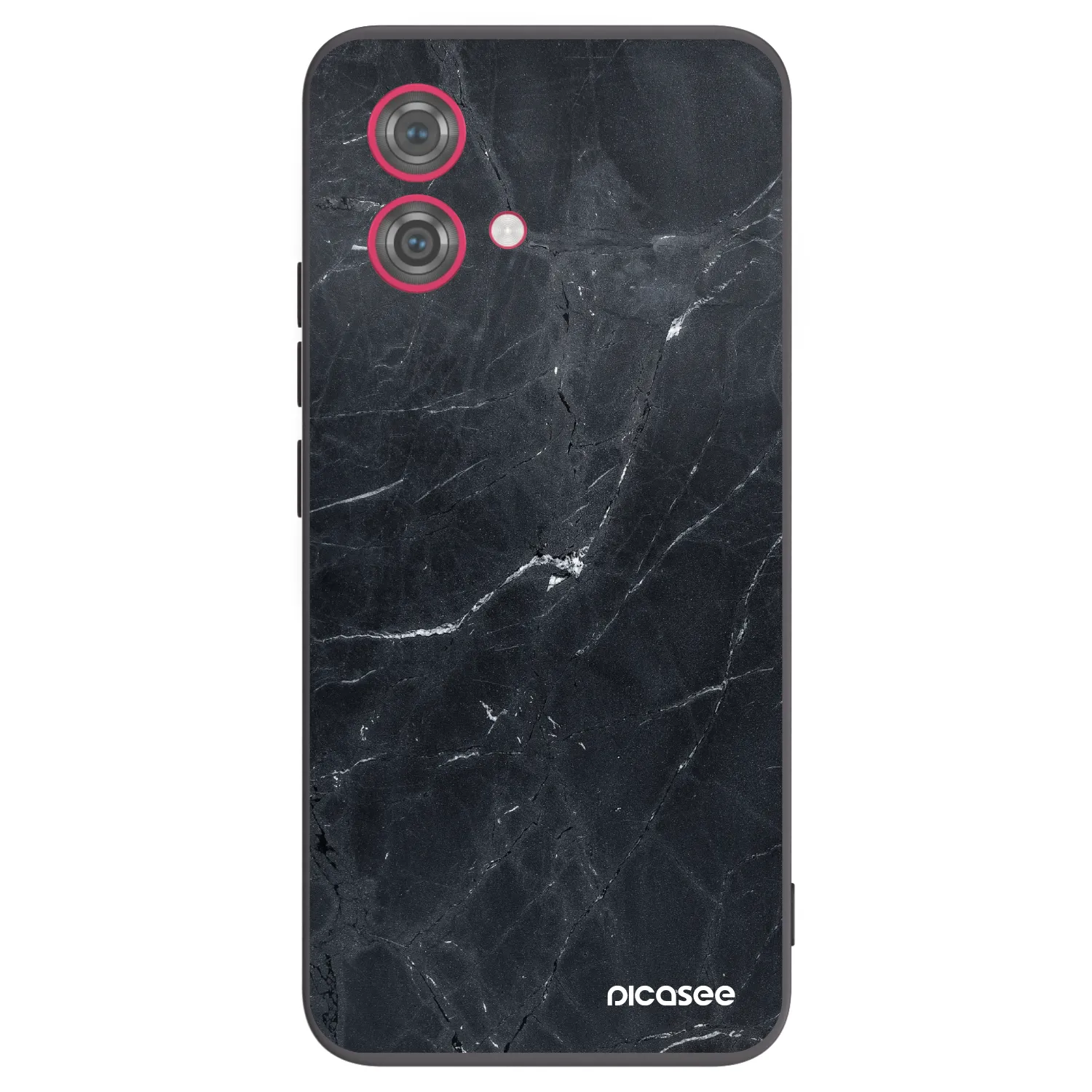 Picasee silikonový černý obal pro Motorola Moto G84 5G - Black marble