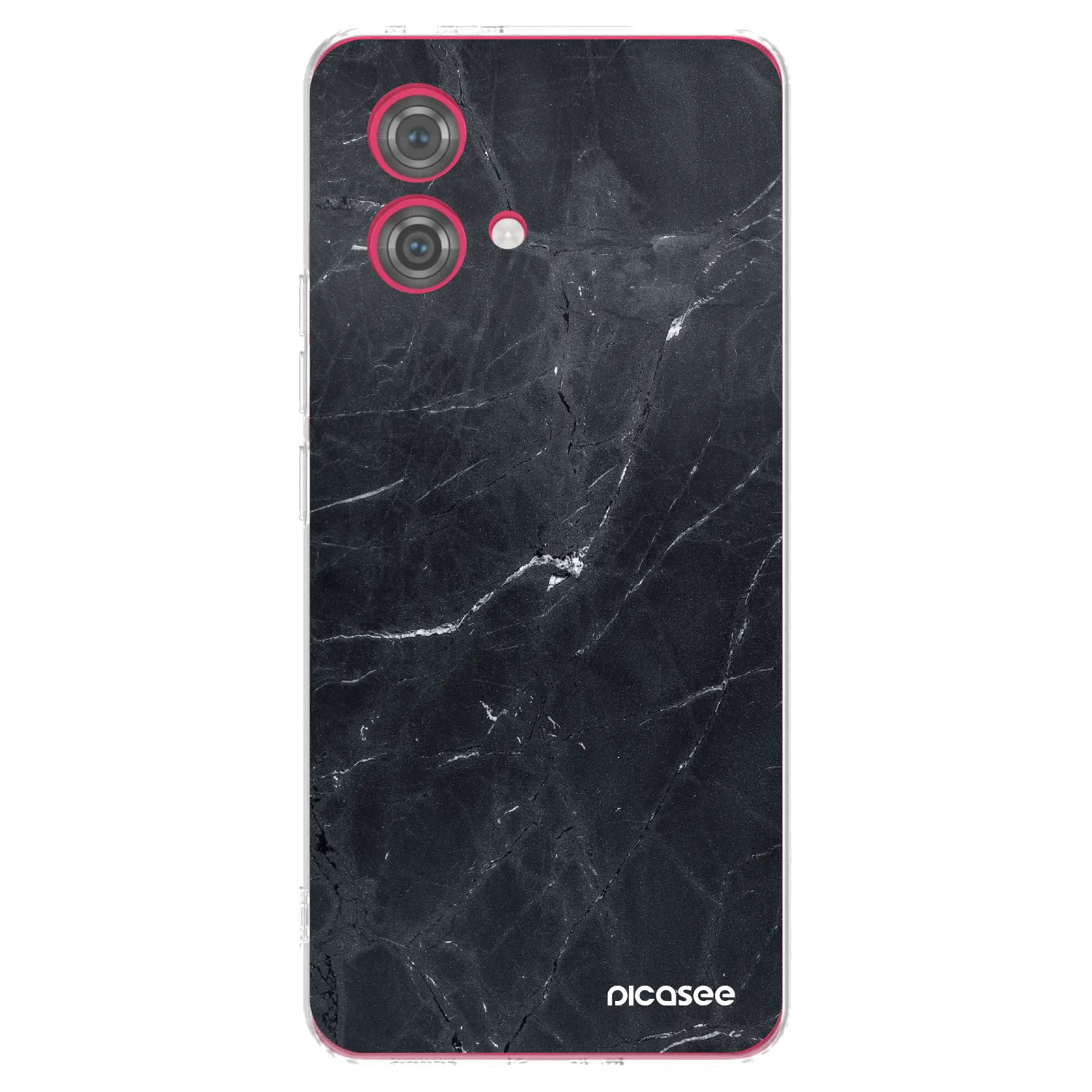Picasee silikonový průhledný obal pro Motorola Moto G84 5G - Black marble