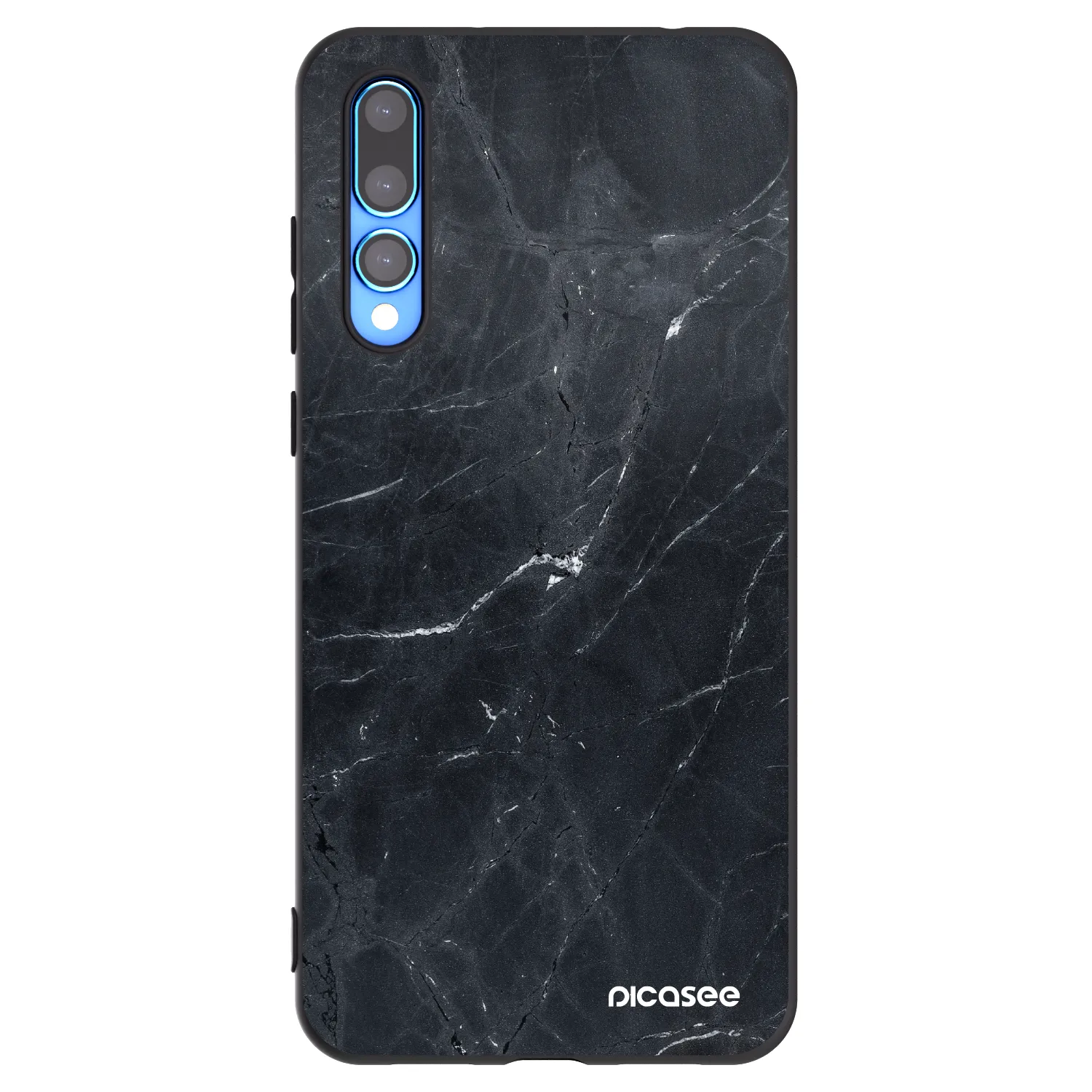 Picasee silikonový černý obal pro Huawei P20 Pro - Black marble