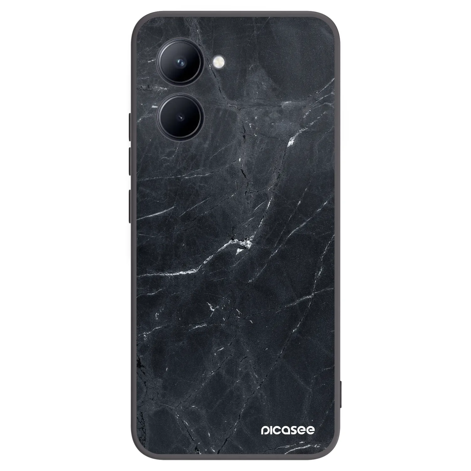 Picasee silikonový černý obal pro Realme C33 (2023) - Black marble