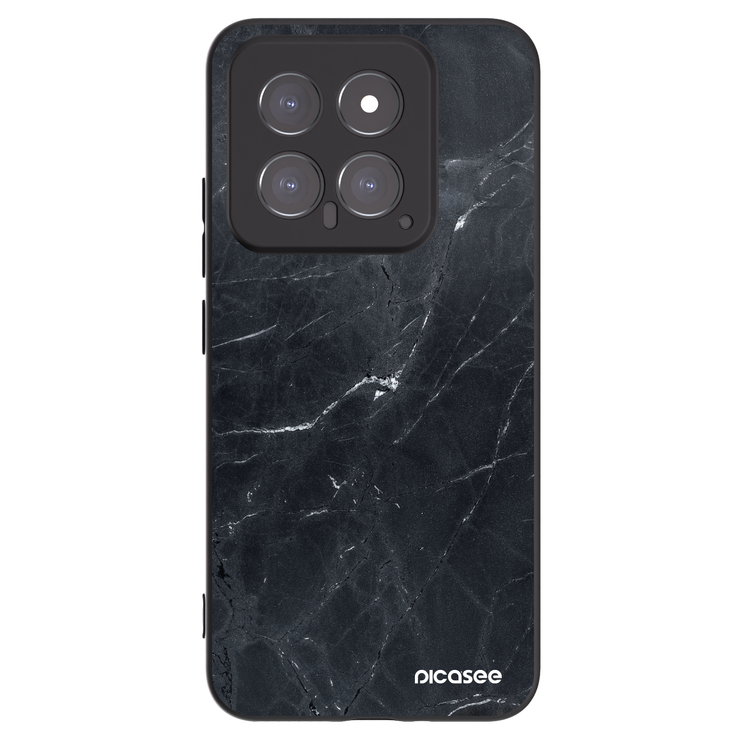 Picasee silikonový černý obal pro Xiaomi 14 - Black marble