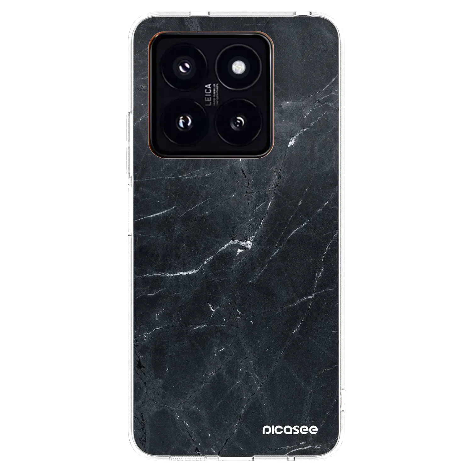 Picasee silikonový průhledný obal pro Xiaomi 14 Pro - Black marble
