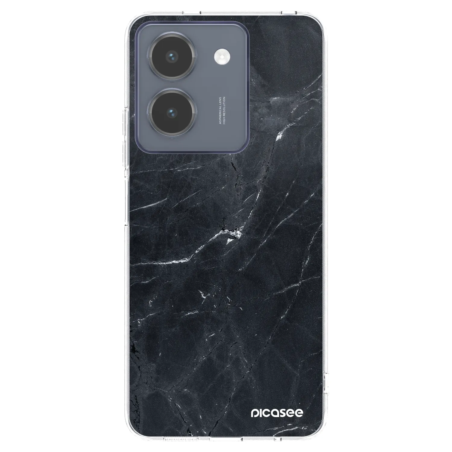 Picasee silikonový průhledný obal pro Vivo Y36 4G - Black marble
