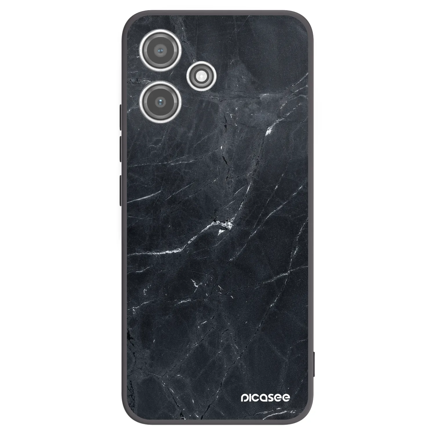 Picasee silikonový černý obal pro Xiaomi Redmi 12 5G - Black marble