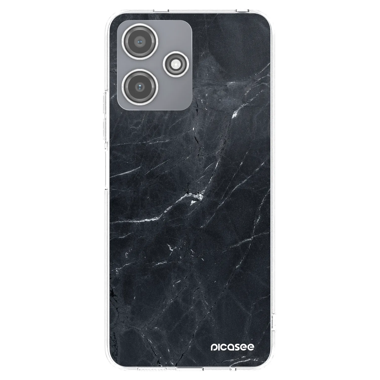 Picasee silikonový průhledný obal pro Xiaomi Redmi 12 5G - Black marble