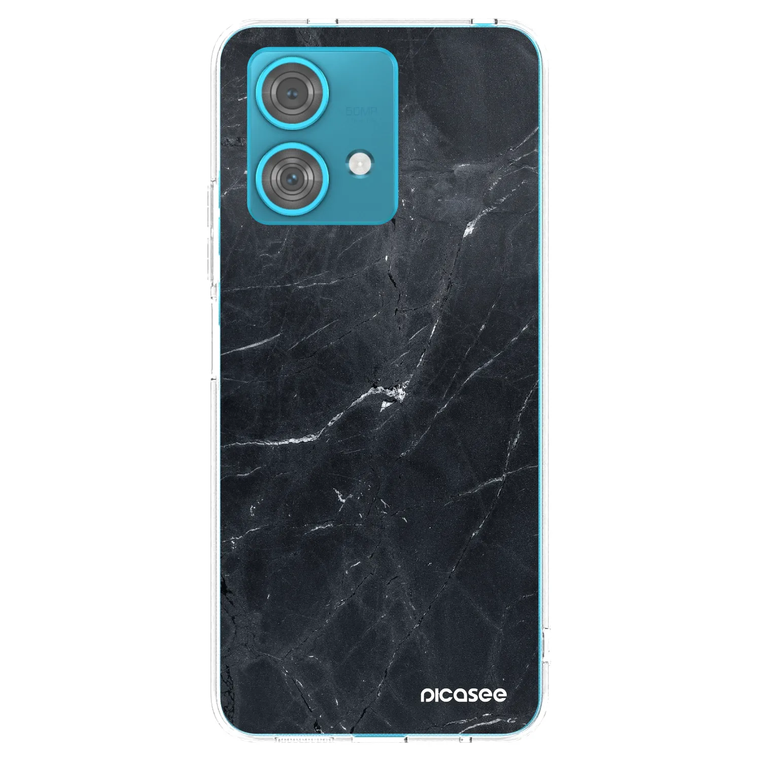 Picasee silikonový průhledný obal pro Motorola Edge 40 Neo - Black marble