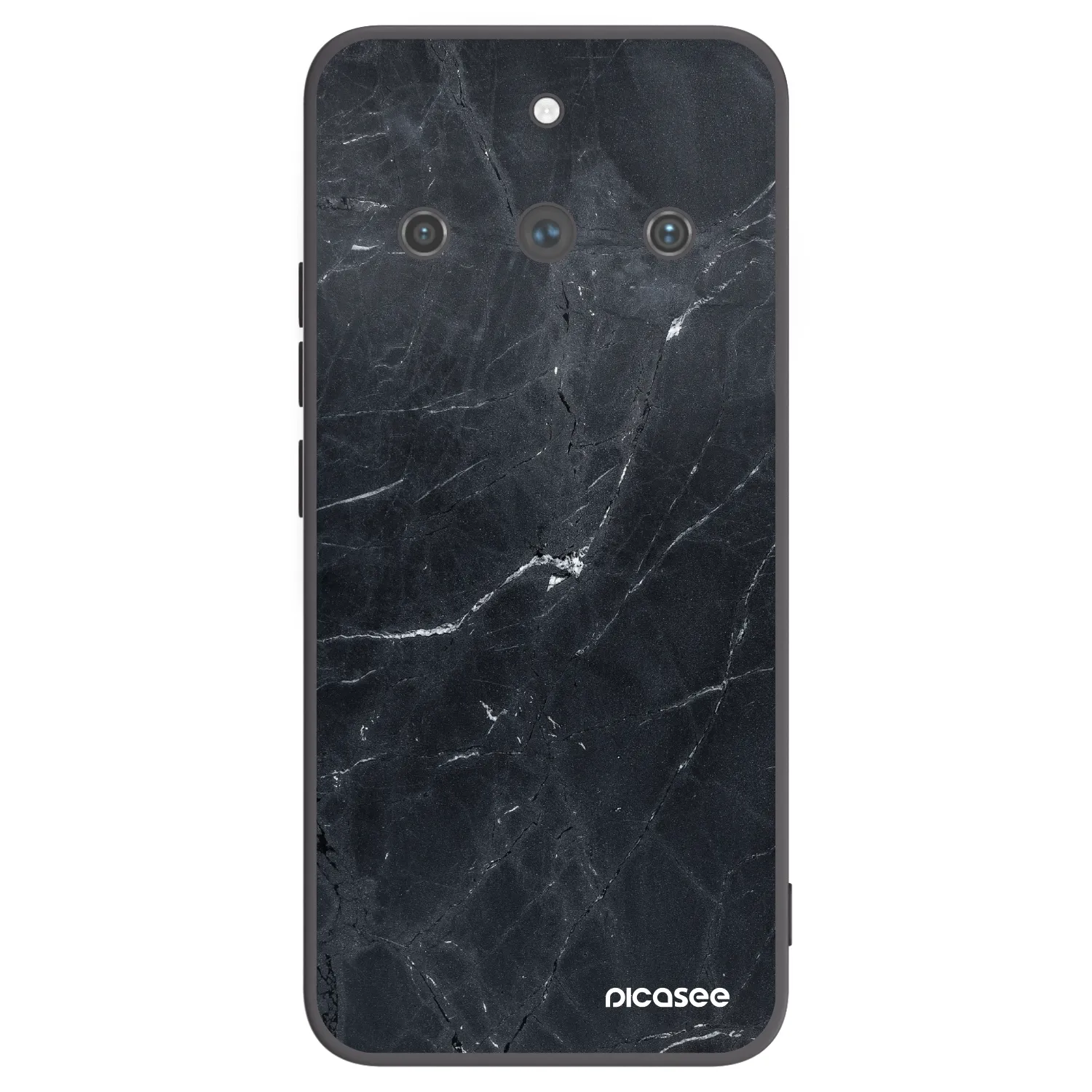 Picasee silikonový černý obal pro Realme 11 Pro+ - Black marble