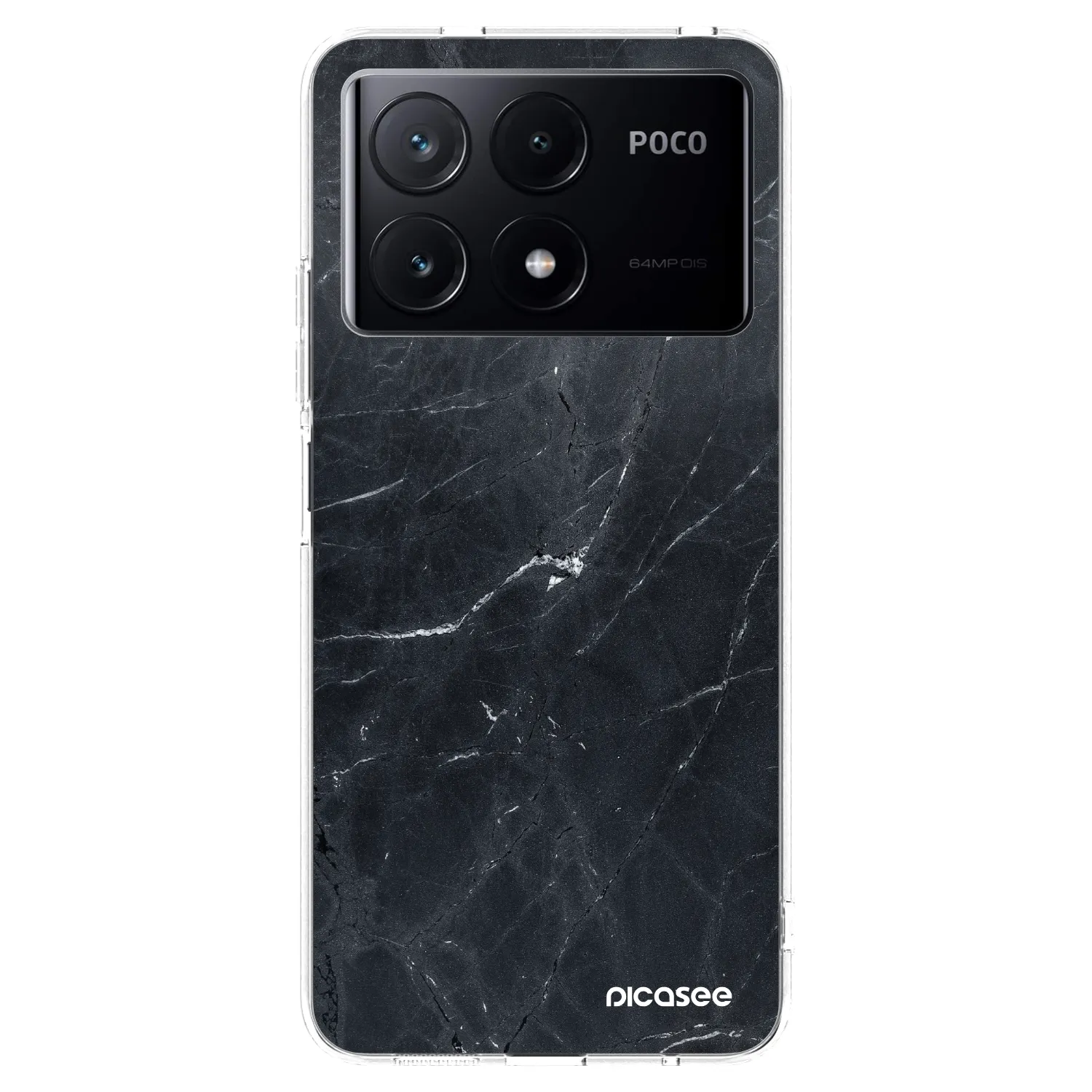 Picasee silikonový průhledný obal pro Xiaomi Poco X6 Pro - Black marble