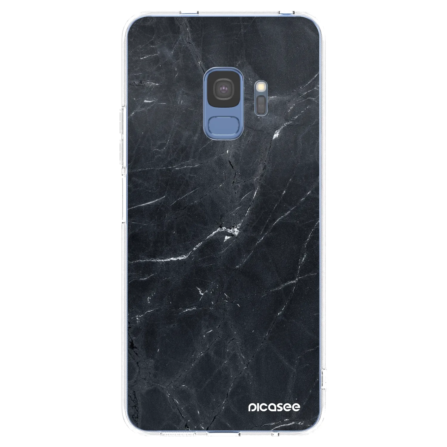 Picasee silikonový průhledný obal pro Samsung Galaxy S9 G960F - Black marble
