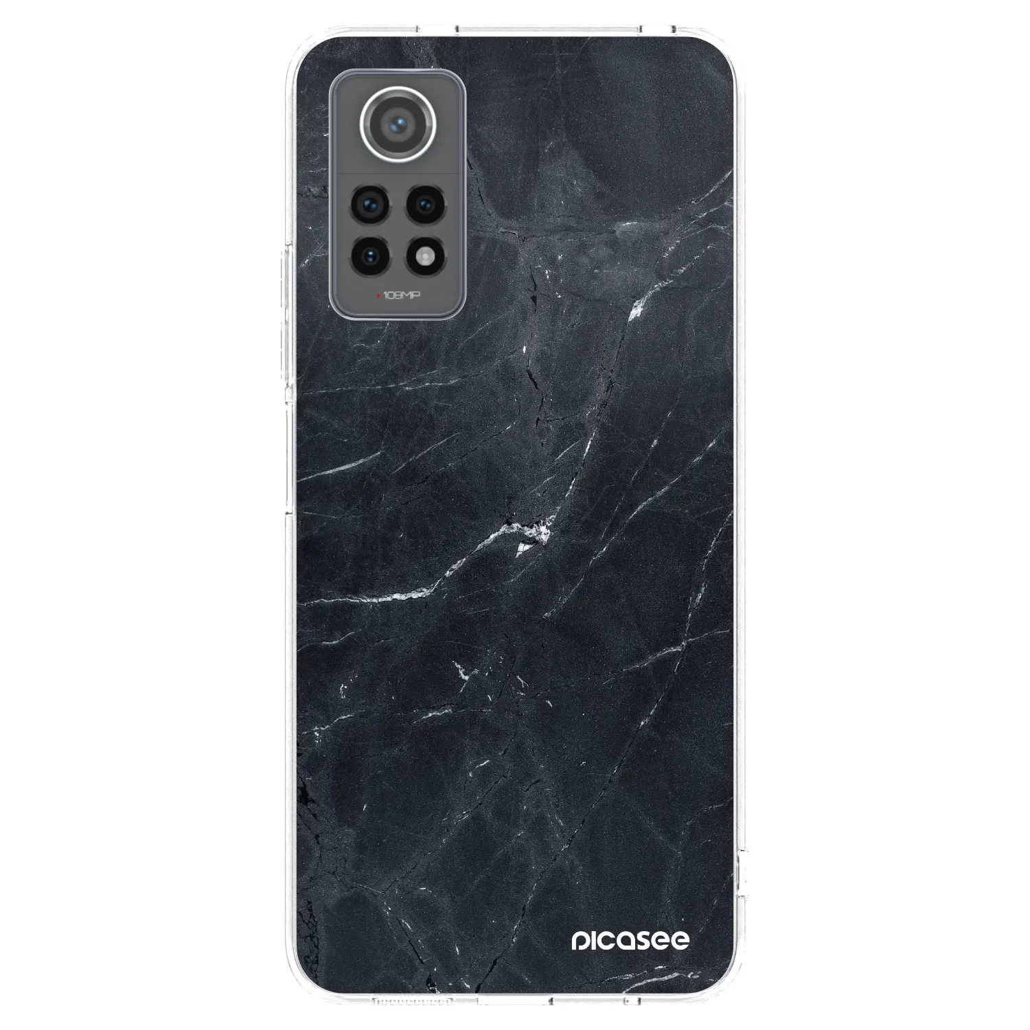 Picasee silikonový průhledný obal pro Xiaomi Redmi Note 12 Pro 4G - Black marble